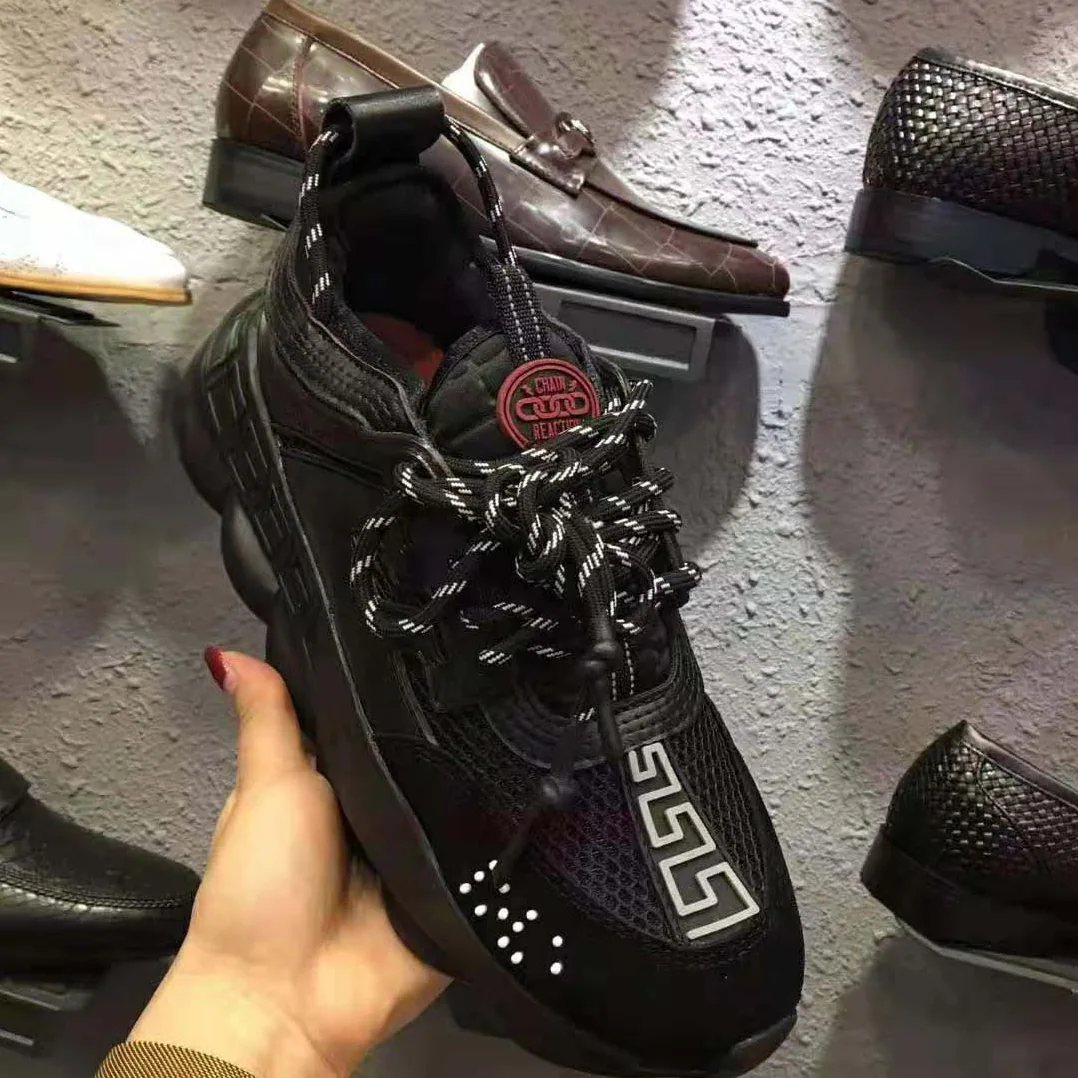 Versace Chain Reaction Sneakers for Men in Black