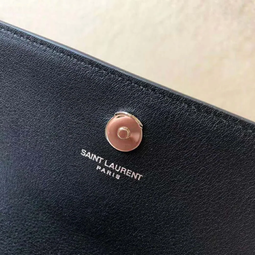 Saint Laurent YSL Sunset Small Supple Crocodile Embossed for Women in Black Saint Laurent YSL Sunset Small Supple Crocodile Embossed for Women in Black