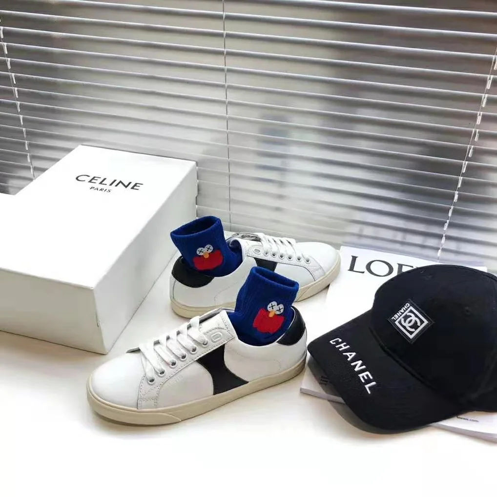 Celine Celine Triomphe Low Lace Up Sneaker Calfskin for Women in White