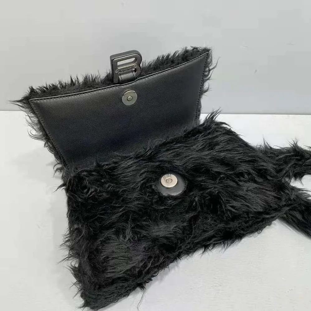 Balenciaga Fluffy Hourglass Top Handle Bag in Back for Women