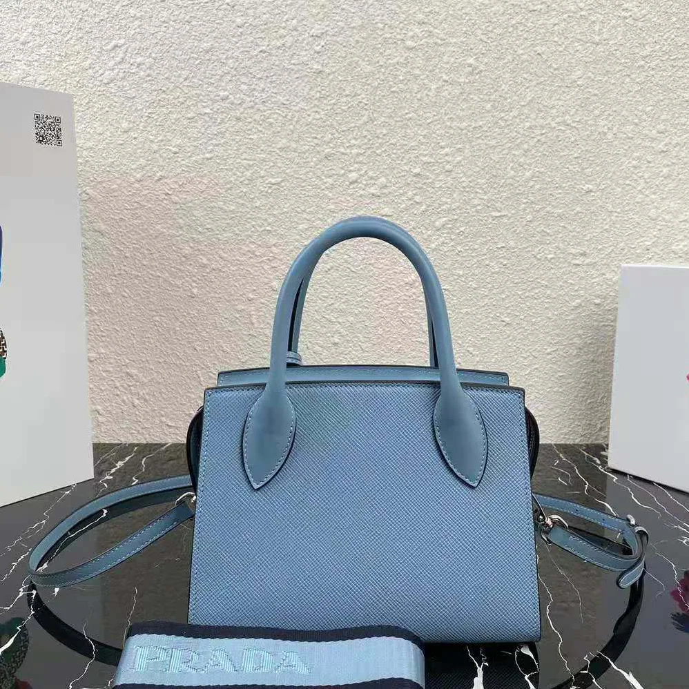 Prada Saffiano Leather Prada Monochrome Bag for Women in Blue Prada Saffiano Leather Prada Monochrome Bag for Women in Blue