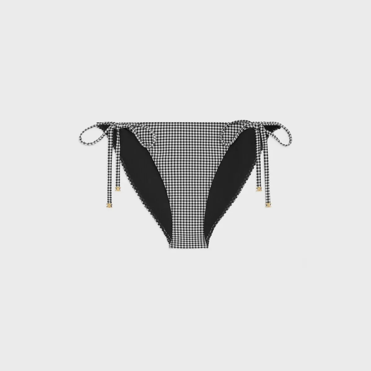 Celine Triomphe Balconette Bikini In Vichy Jersey Blanc in Noir Celine Triomphe Balconette Bikini In Vichy Jersey Blanc in Noir