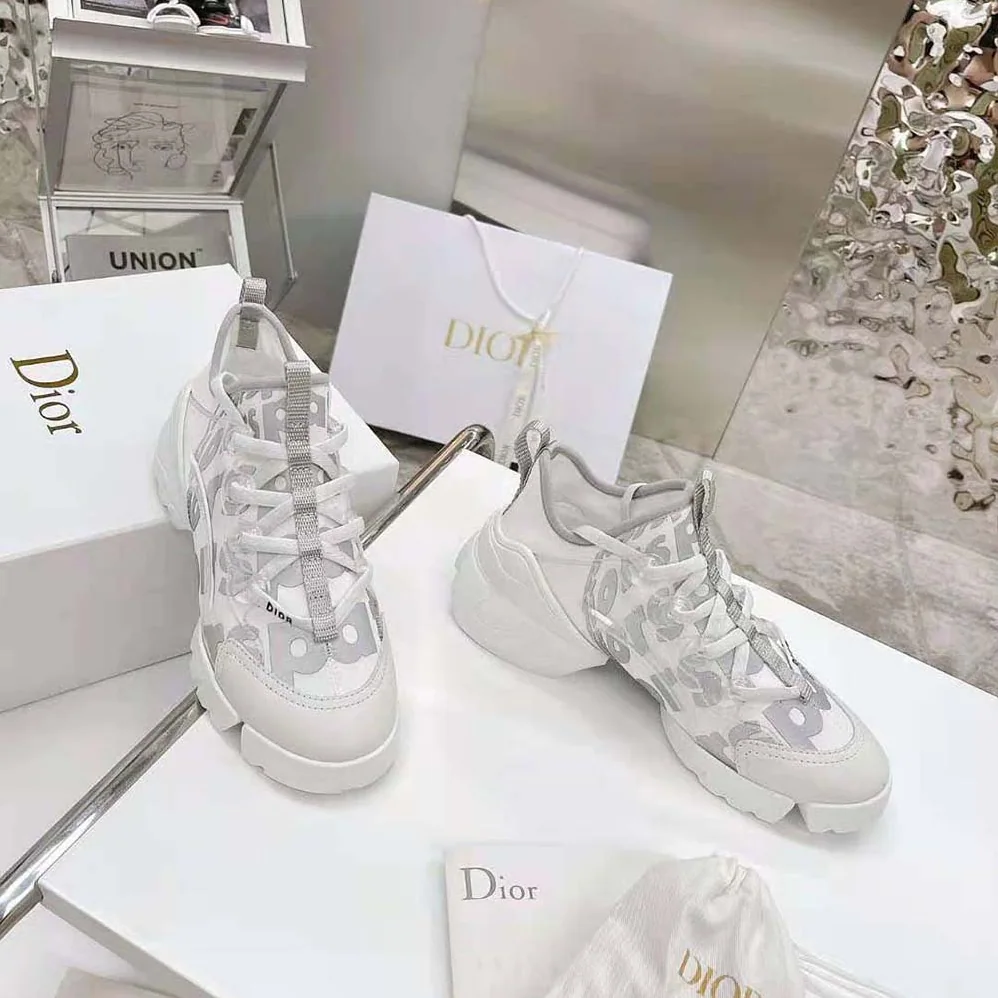 Dior D-connect Sneaker White Dior Spatial Printed Reflective Technical Fabric for Women