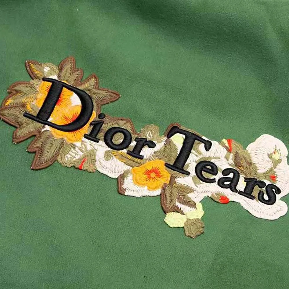 Dior Tears Blouson Green Leather Wool and Cashmere for Men