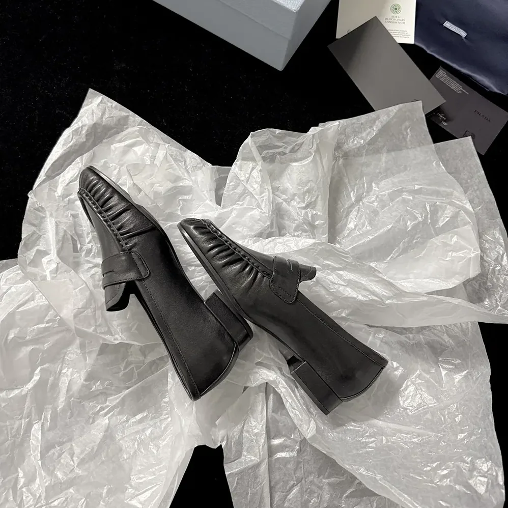 Prada Leather Loafers for Women in Black