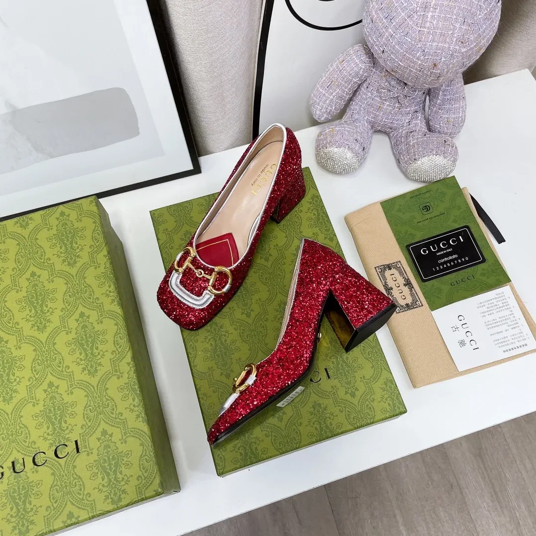 Gucci Lovelight Mid-Heel Crystal Ballet Flat With Horsebit Silver Gucci Lovelight Mid-Heel Crystal Ballet Flat With Horsebit Silver