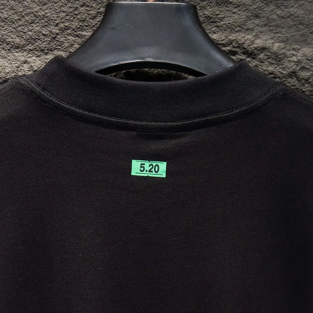 Balenciaga 520 Stickers Medium Fit T-Shirt in Black and Green Dry Jersey for Men Balenciaga 520 Stickers Medium Fit T-Shirt in Black and Green Dry Jersey for Men