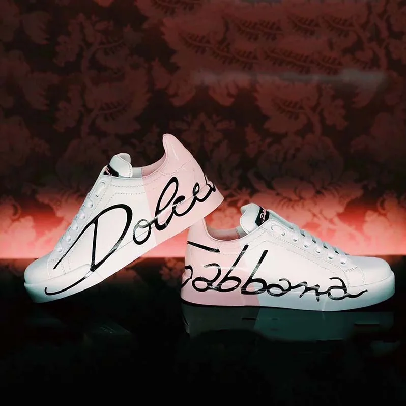 Dolce Gabbana D&G Shoes Zapatillas Portofino De Piel for Women in Pink