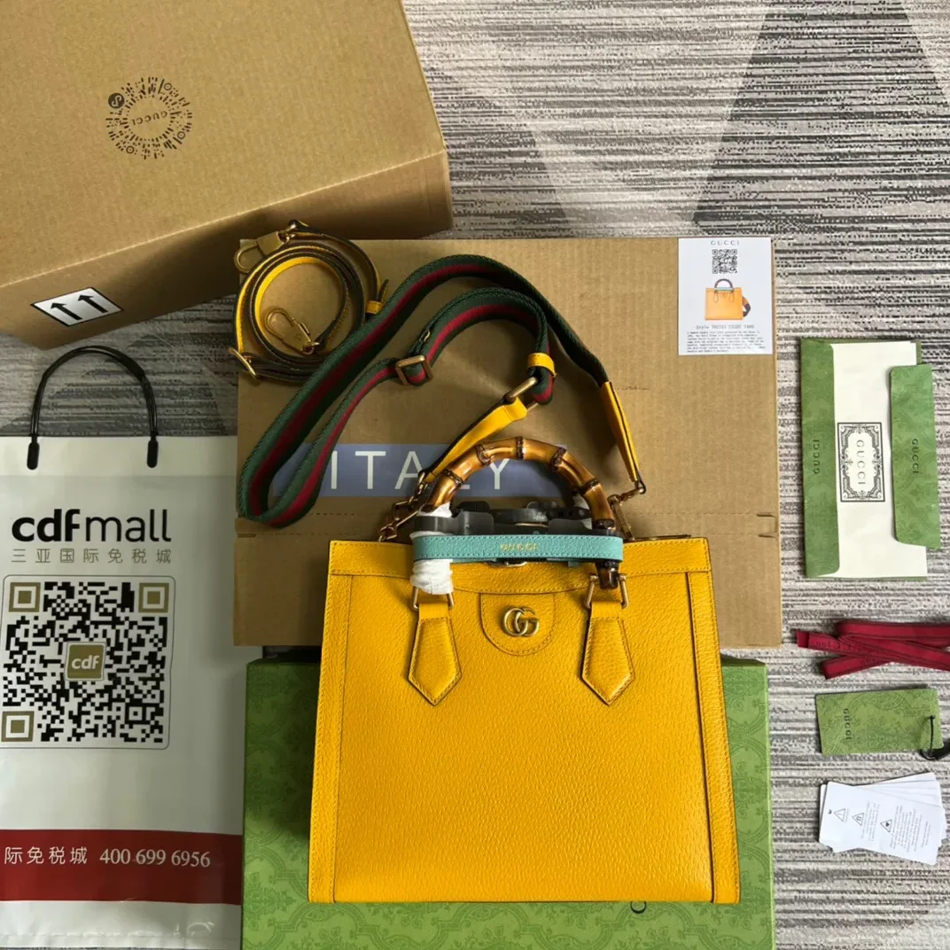 Gucci Diana Medium Tote Bag Yellow Gucci Diana Medium Tote Bag Yellow
