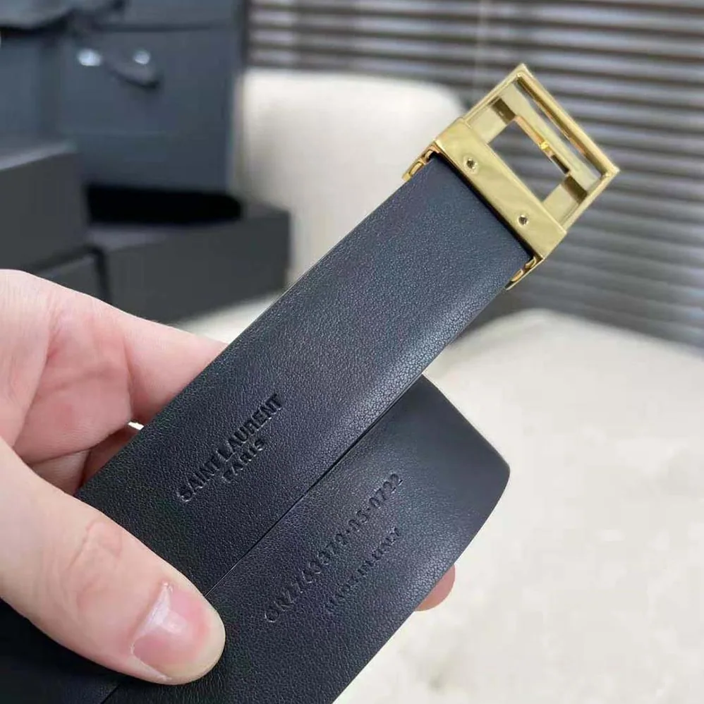 Saint Laurent YSL La 76 Buckle Belt in Brushed Leather and Enamel for Women Saint Laurent YSL La 76 Buckle Belt in Brushed Leather and Enamel for Women