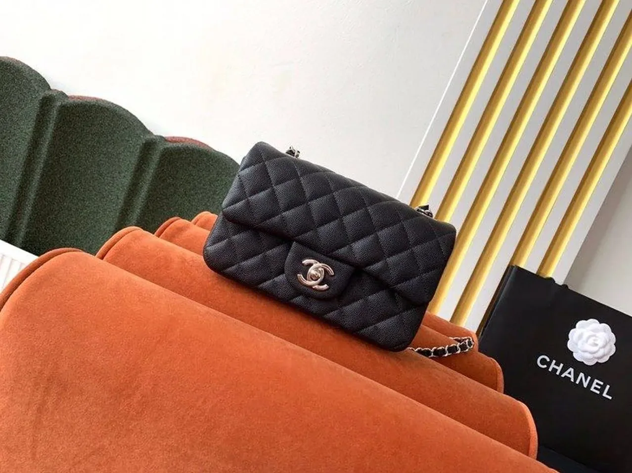 Chanel Classic Flap Bag Small Crossbody in Black Silver Hardware
