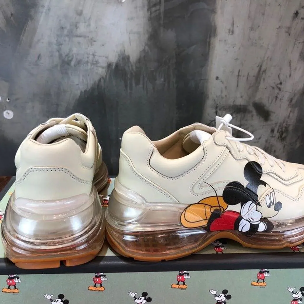 Gucci x Disney Mickey Rhyton Dad Transparent Sole Sneakers White Gucci x Disney Mickey Rhyton Dad Transparent Sole Sneakers White