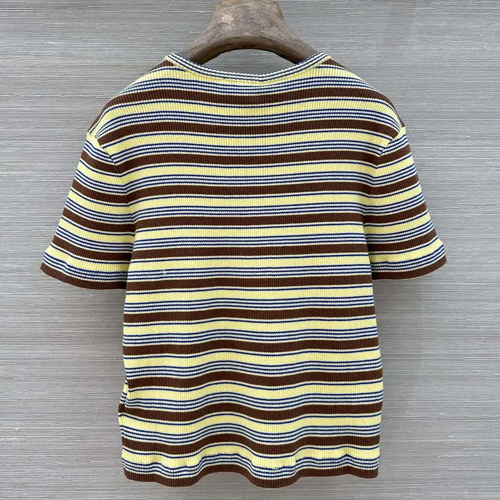 Fendi Top Multicolor Striped Cotton Jumper for Women