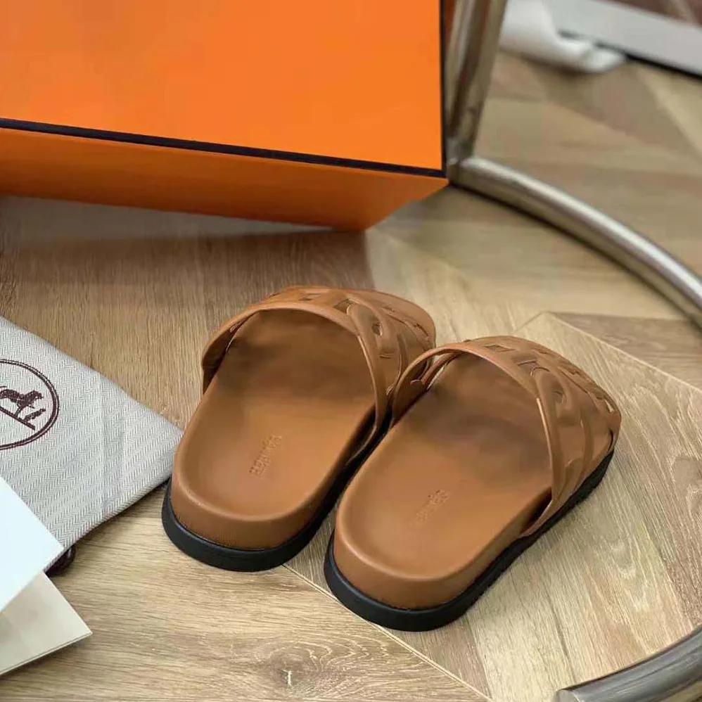 Hermes Extra Sandal in Nappa Leather for Women in Brown