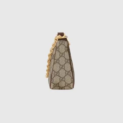 Gucci Ophidia Small Shoulder Bag / Beige/ Dark Brown Gold Hardware