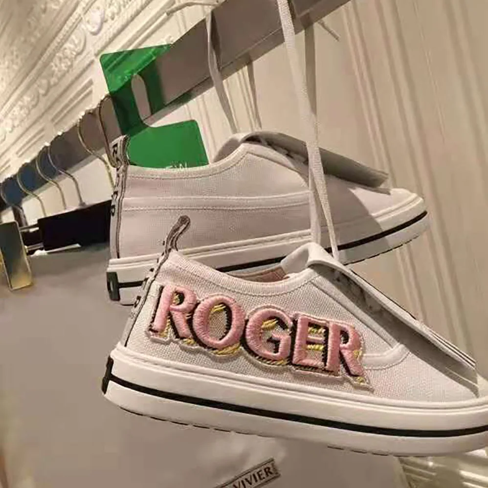 Roger Vivier Call Me Vivier Patch Sneakers for Women in White Roger Vivier Call Me Vivier Patch Sneakers for Women in White