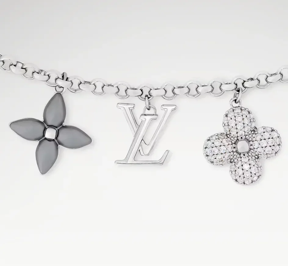 Louis Vuitton Spring Street Strass Chain Bag Charm Silver Hardware