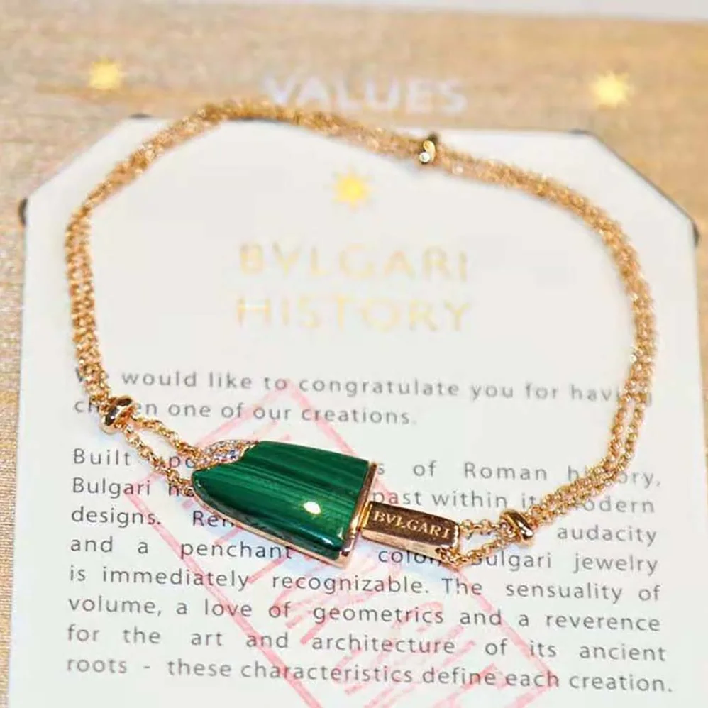 Bvlgari BVLGARI BVLGARI Gelati 18 KT Rose Gold Soft Bracelet for Women in Green Bvlgari BVLGARI BVLGARI Gelati 18 KT Rose Gold Soft Bracelet for Women in Green