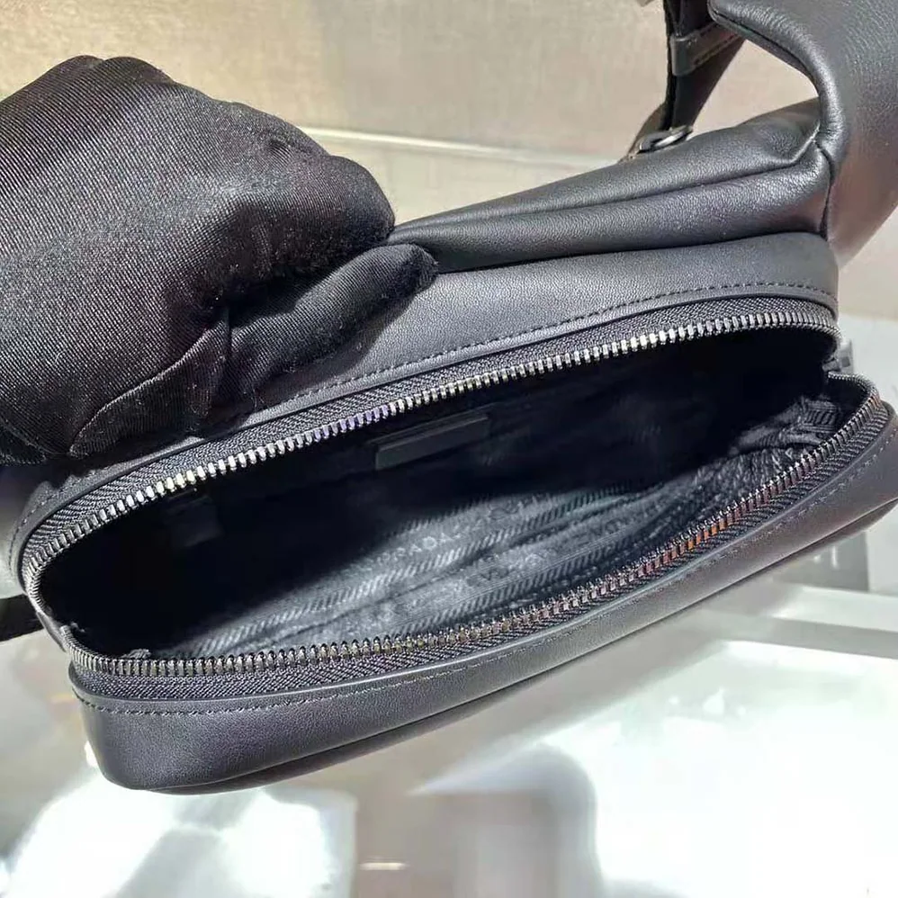 Prada Leather Shoulder Bag for Men in Black Prada Leather Shoulder Bag for Men in Black