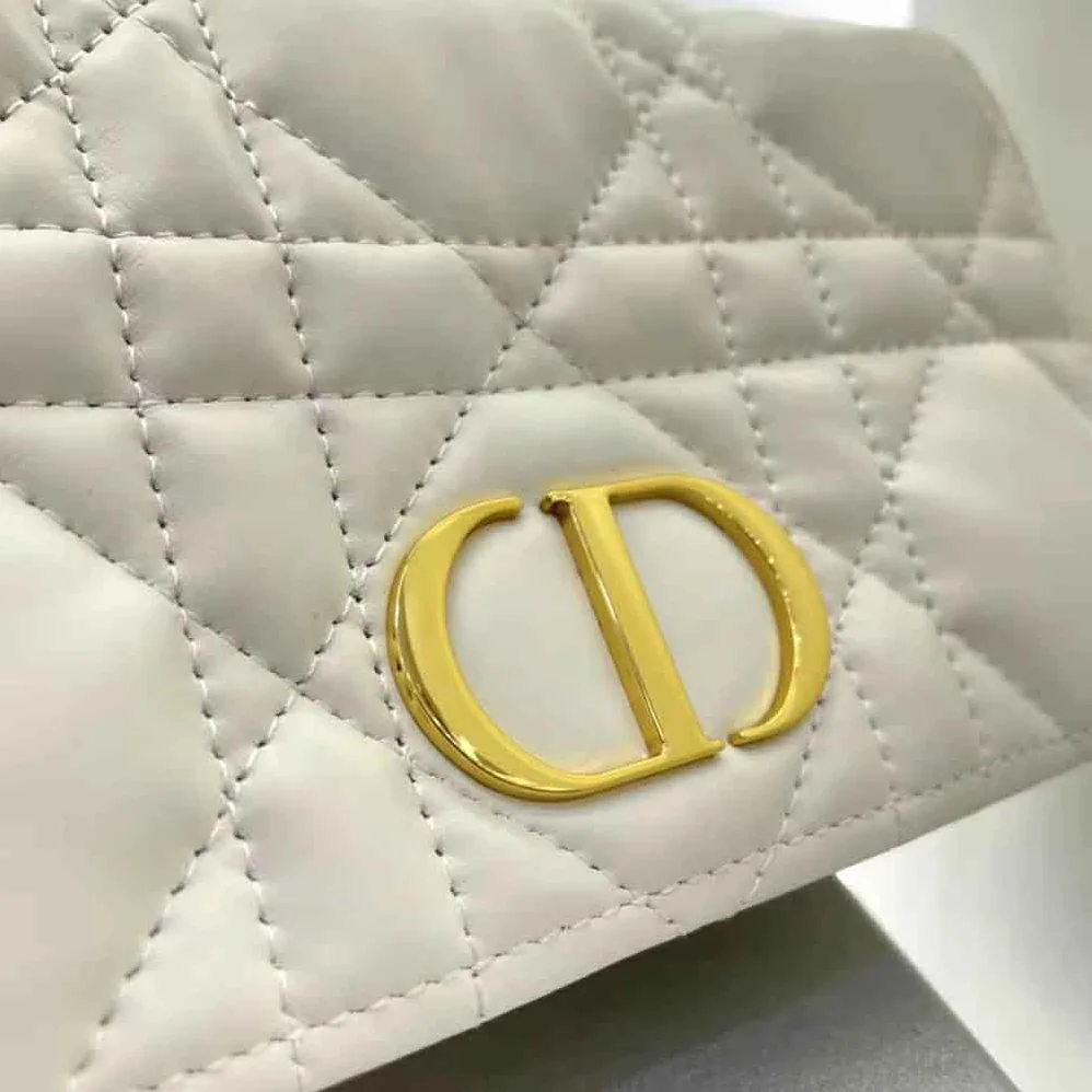 Dior Caro Macrocannage Pouch Latte Quilted Macrocannage Calfskin for Women Dior Caro Macrocannage Pouch Latte Quilted Macrocannage Calfskin for Women