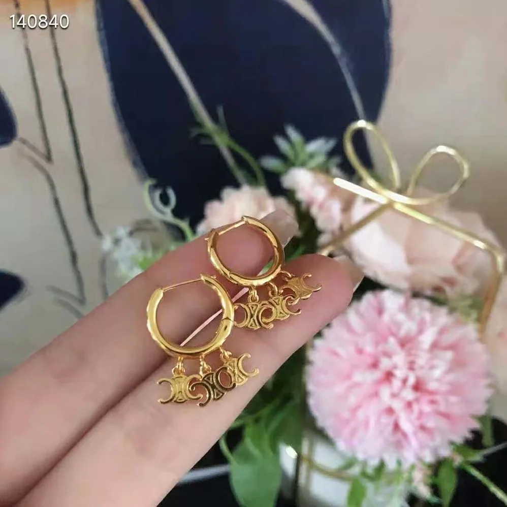 Celine Triomphe Trio Hoops in Brass with Gold Finishgold for Women Celine Triomphe Trio Hoops in Brass with Gold Finishgold for Women