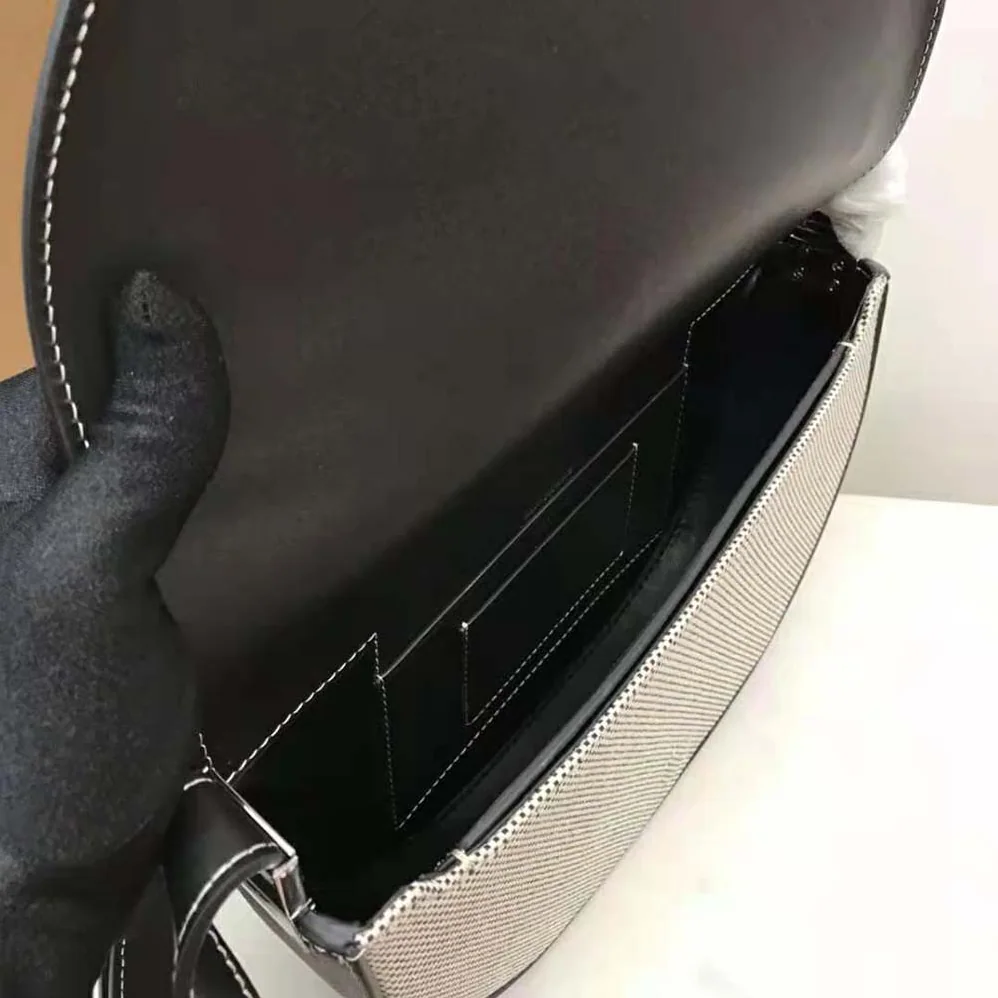 Burberry Small Cotton Canvas and Leather Olympia Bag for Women Burberry Small Cotton Canvas and Leather Olympia Bag for Women