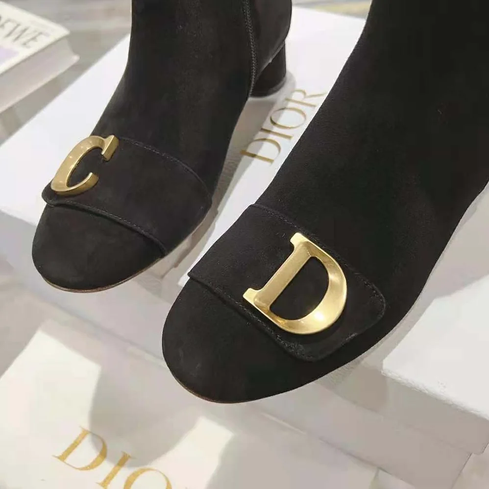 Dior C'est Dior Heeled Ankle Boot Black Suede Calfskin for Women