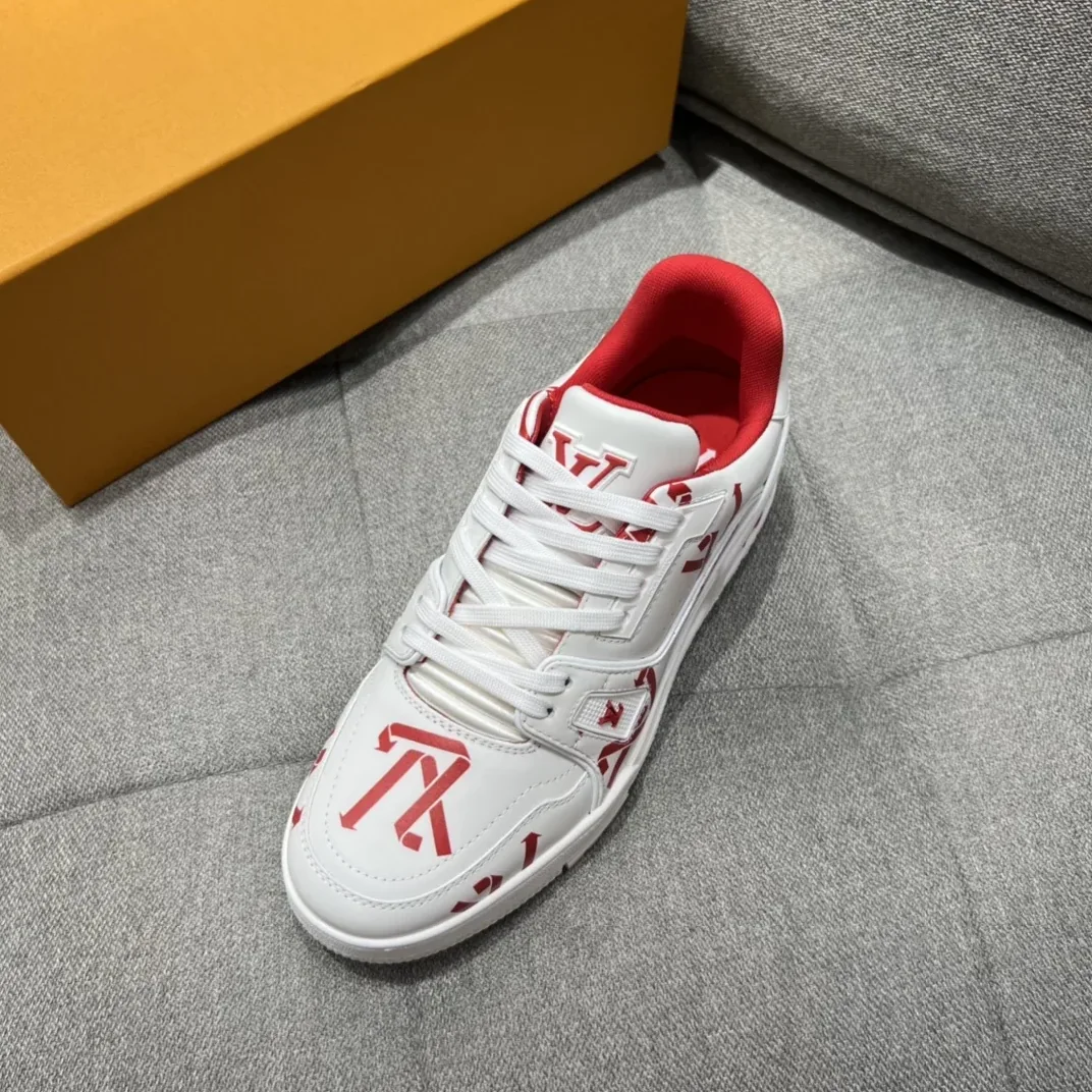 Louis Vuitton LV Trainer Sneaker Red LV 1AAGYR Louis Vuitton LV Trainer Sneaker Red LV 1AAGYR