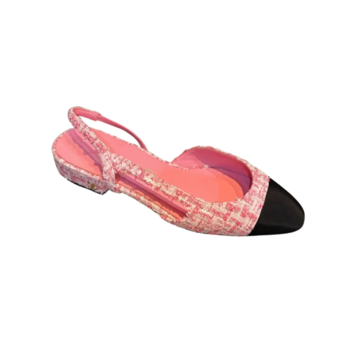 Chanel Woolen Lat Lace Up Sandals Pink Chanel Woolen Lat Lace Up Sandals Pink