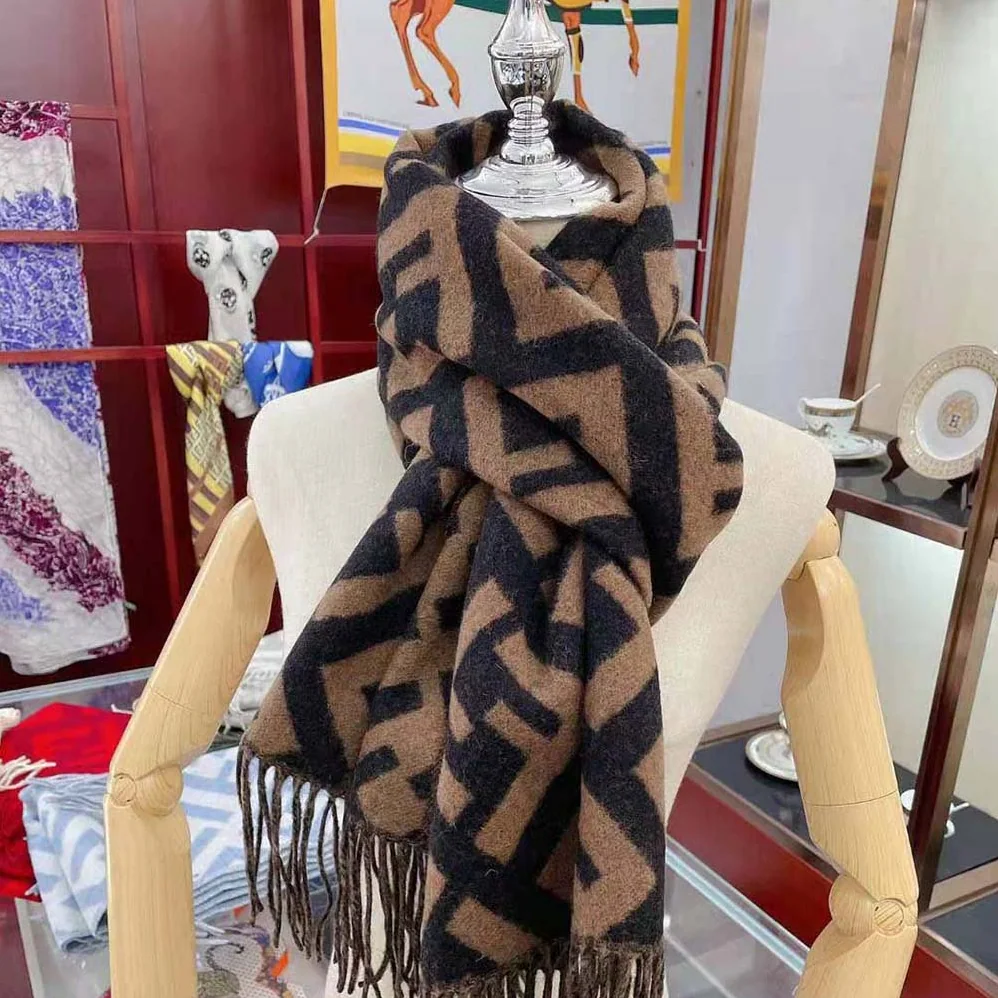 Fendi FF Scarf Brown Cashmere Scarf for Women Fendi FF Scarf Brown Cashmere Scarf for Women