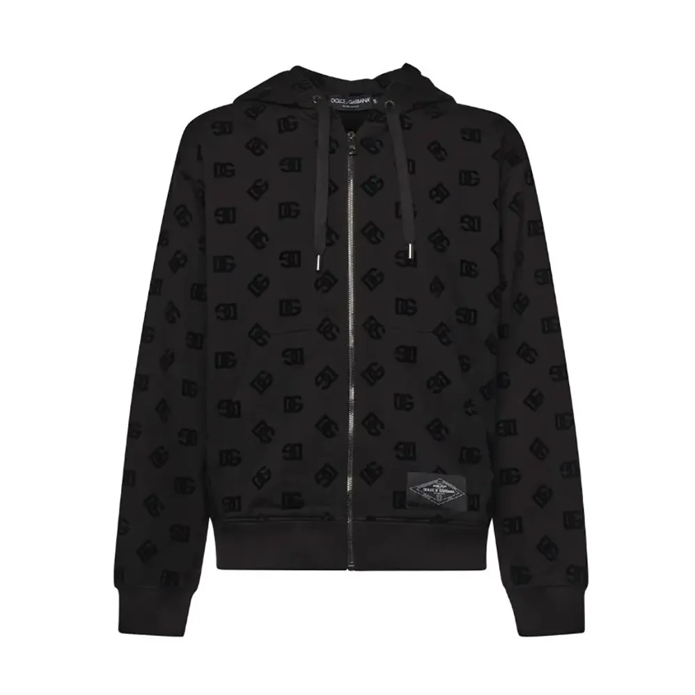 Dolce Gabbana D&G Jersey Sweatshirt with Flocked DG Logo Print for Men