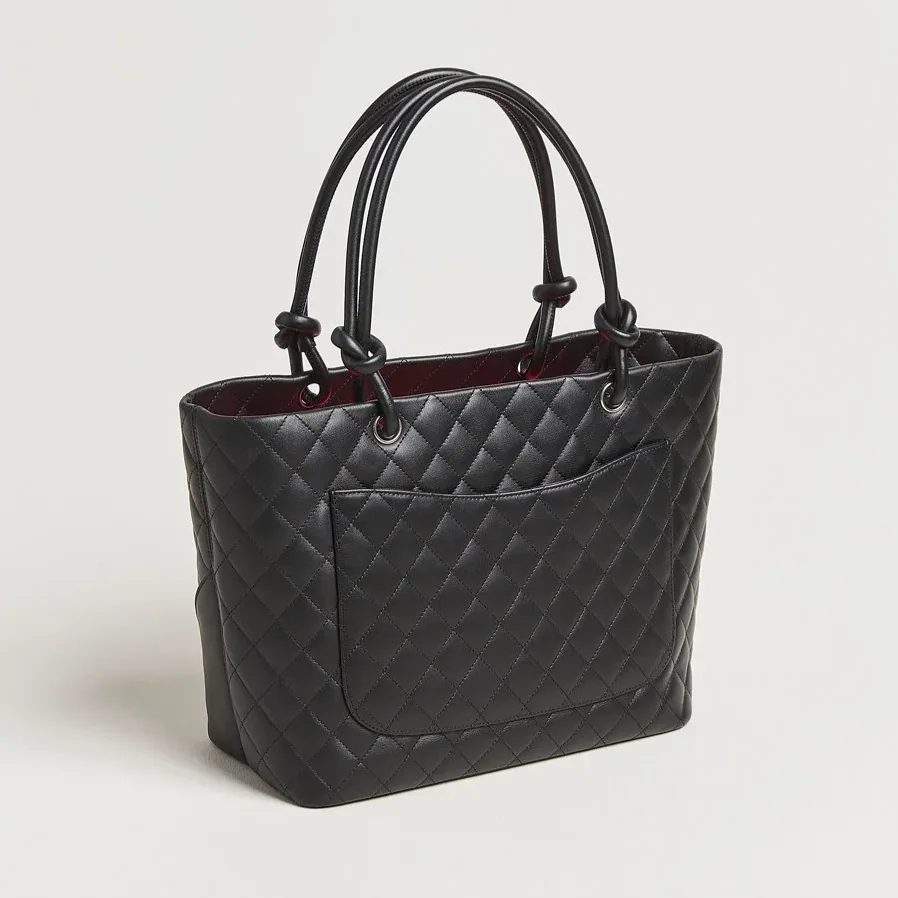 Chanel Cambon Ligne Large Tote Bag in Black Silver Hardware Chanel Cambon Ligne Large Tote Bag in Black Silver Hardware
