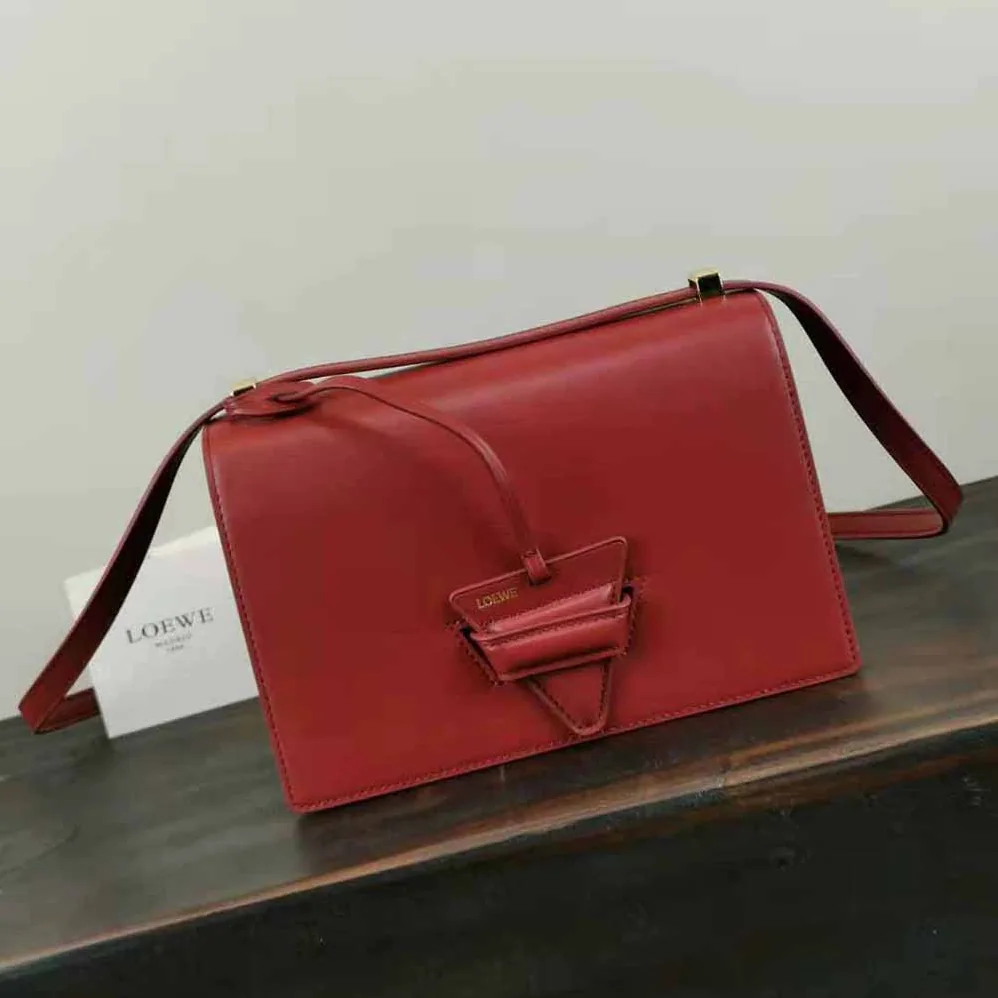 Loewe Barcelona Bag in Silk Calfskin for Women in Maroon Loewe Barcelona Bag in Silk Calfskin for Women in Maroon