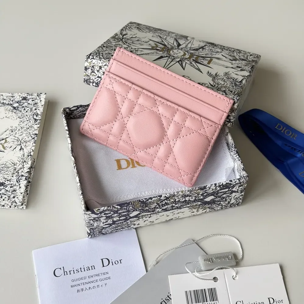 Dior Lady Dior Freesia Card Holder Black Cannage Lambskin for Women Dior Lady Dior Freesia Card Holder Black Cannage Lambskin for Women