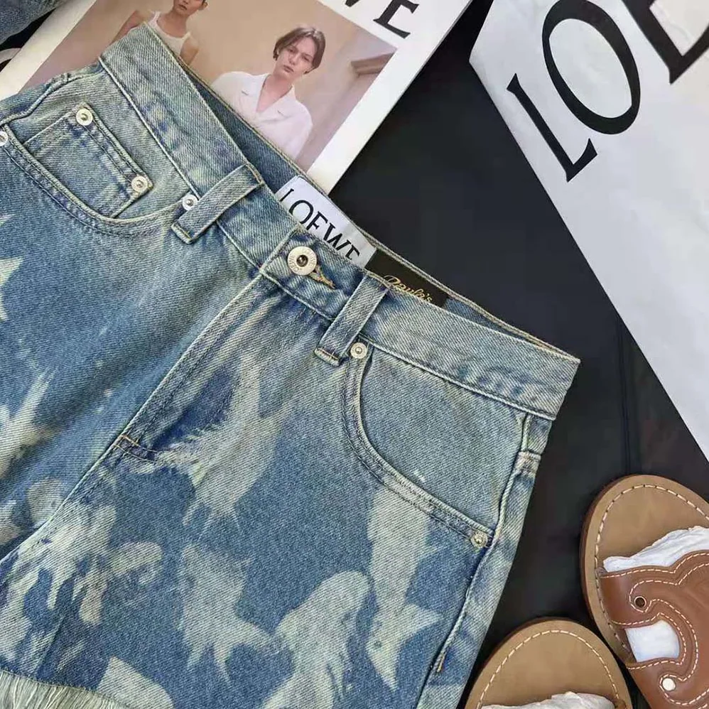 Loewe Fish Shorts in Denim for Women Loewe Fish Shorts in Denim for Women