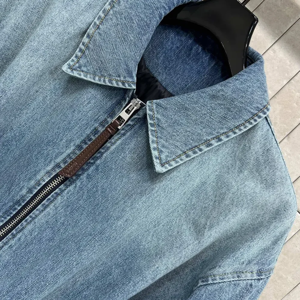 Loewe Draped Jacket In Denim for Men in Indigo Blue Loewe Draped Jacket In Denim for Men in Indigo Blue