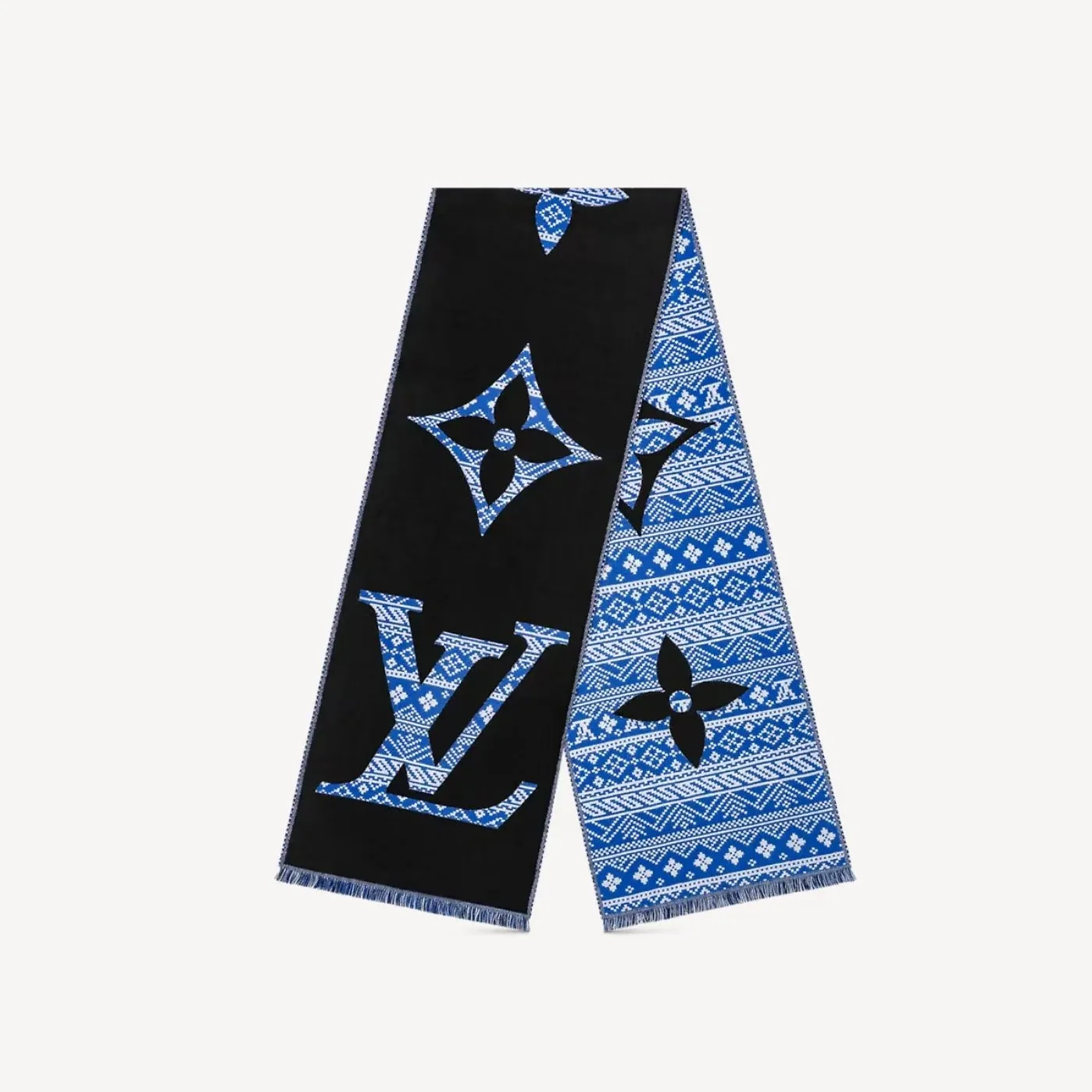 Louis Vuitton MNG Two in Sided Scarf Blue