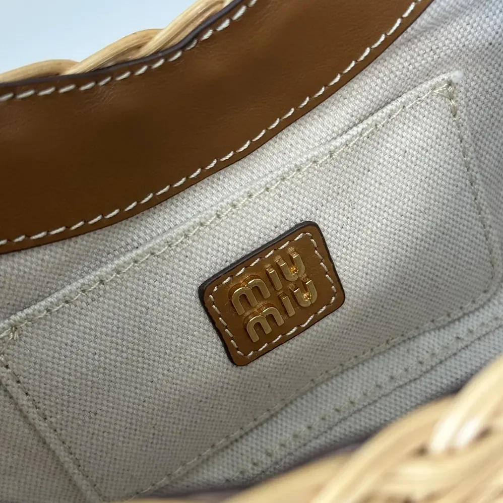 Miu Miu Wander Wicker Handbag for Women