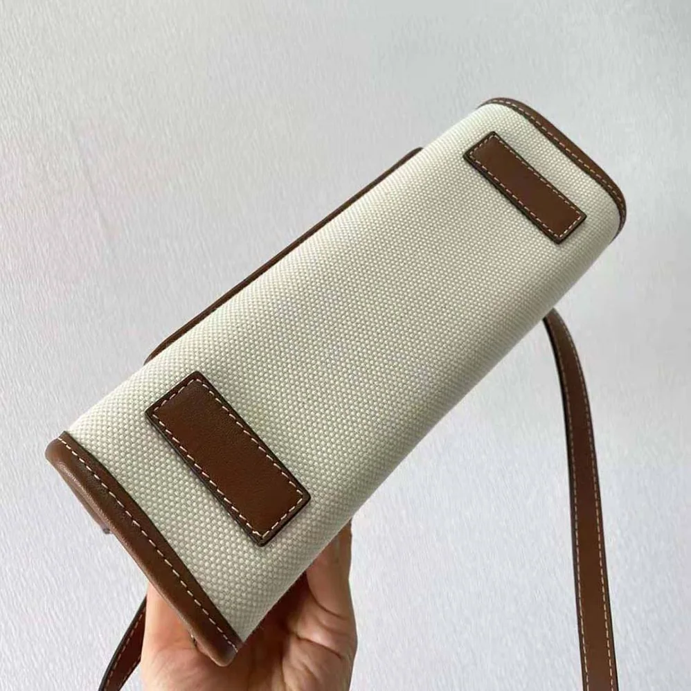 Burberry Mini Two-tone Canvas and Leather Freya Bag for Women in Brown Burberry Mini Two-tone Canvas and Leather Freya Bag for Women in Brown