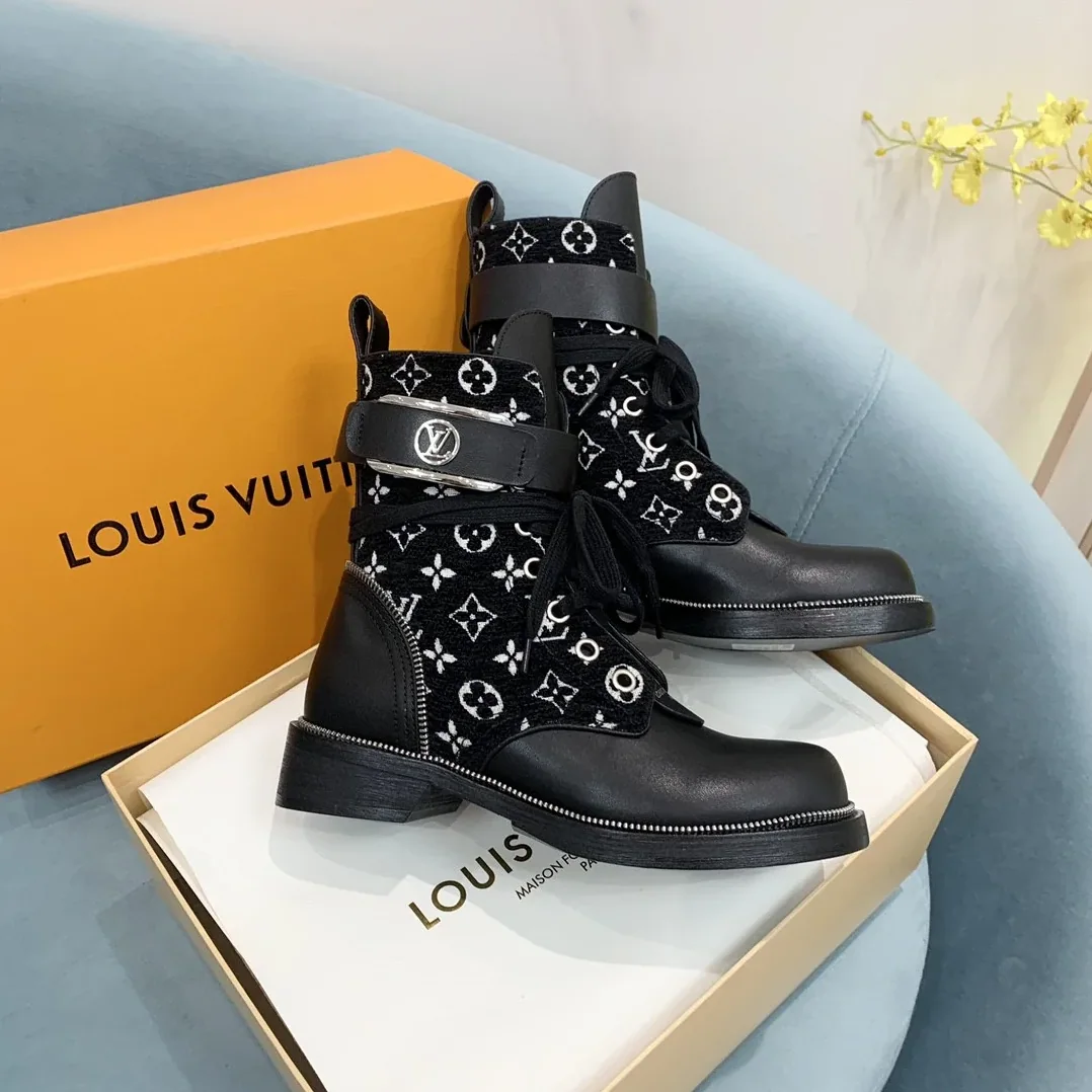 Louis Vuitton Metropolis Flat Ranger Boots Black Louis Vuitton Metropolis Flat Ranger Boots Black