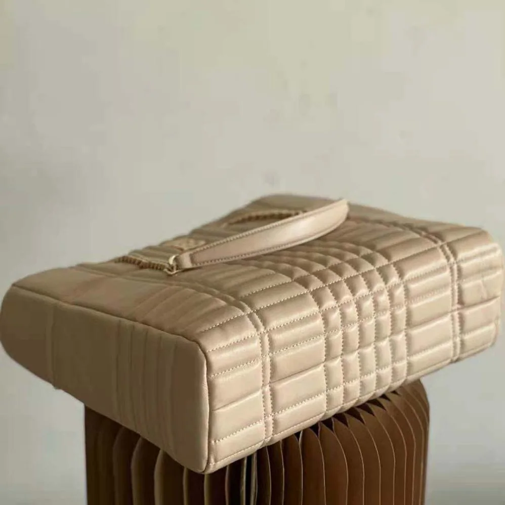 Burberry Medium Quilted Lambskin Lola Shopper Bag for Women in Sandy