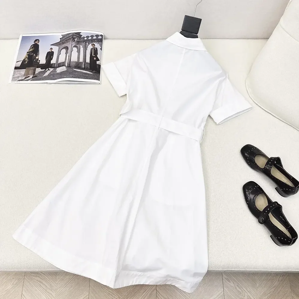 Dior Belted Shirtdress Ecru Cotton and Silk Poplin for Women