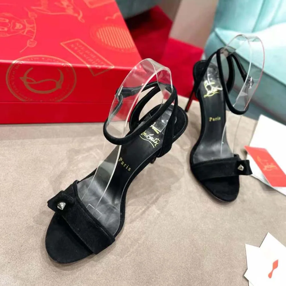 Christian Louboutin Umberta 100 mm in Suede Calfskin for Women in Black Christian Louboutin Umberta 100 mm in Suede Calfskin for Women in Black
