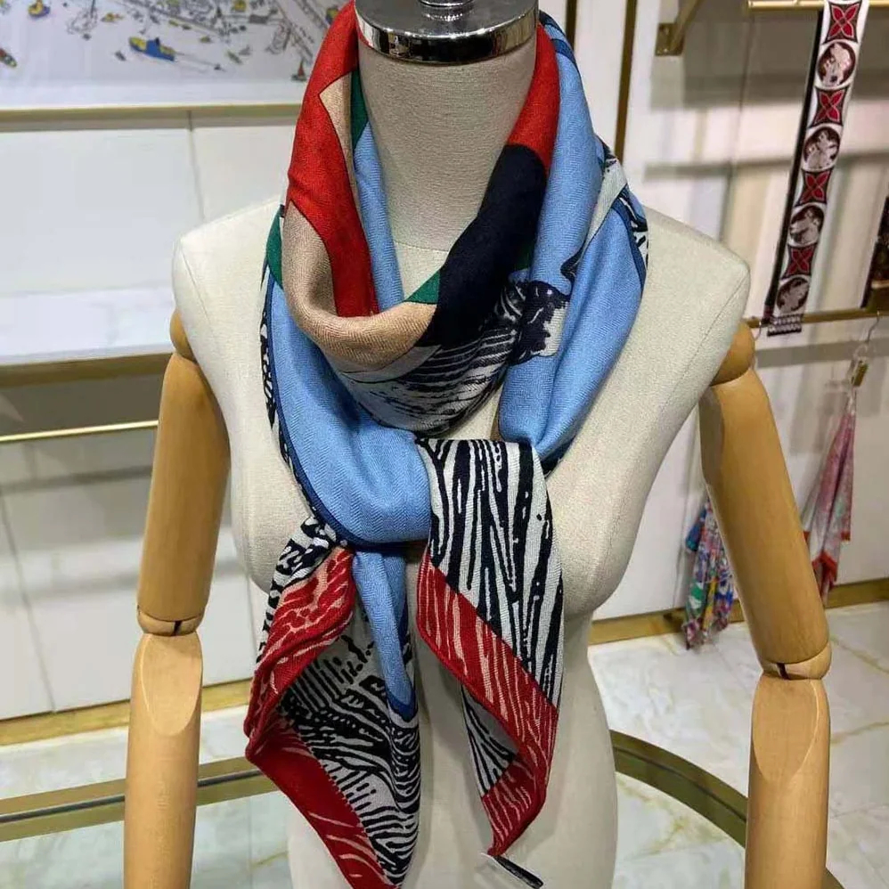 Hermes Cavalier En Formes Scarf 90 for Women in Blue