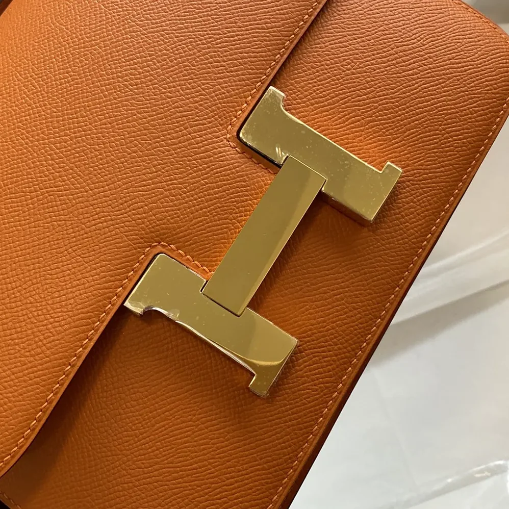 Hermes Constance 24 Bag Epsom Leather for Women in Orange/Gold