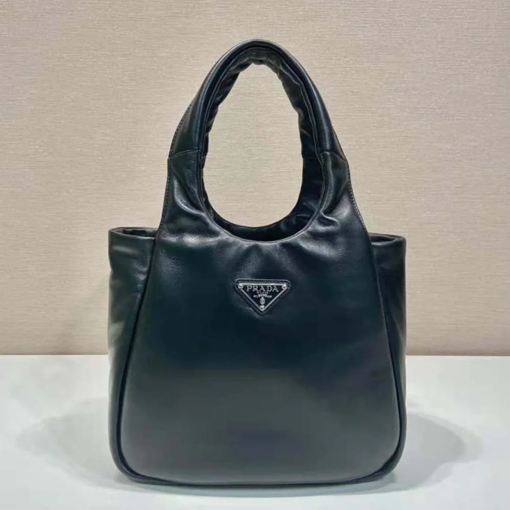 Prada Medium Padded Prada Soft Nappa Leather Bag for Women in Black Prada Medium Padded Prada Soft Nappa Leather Bag for Women in Black