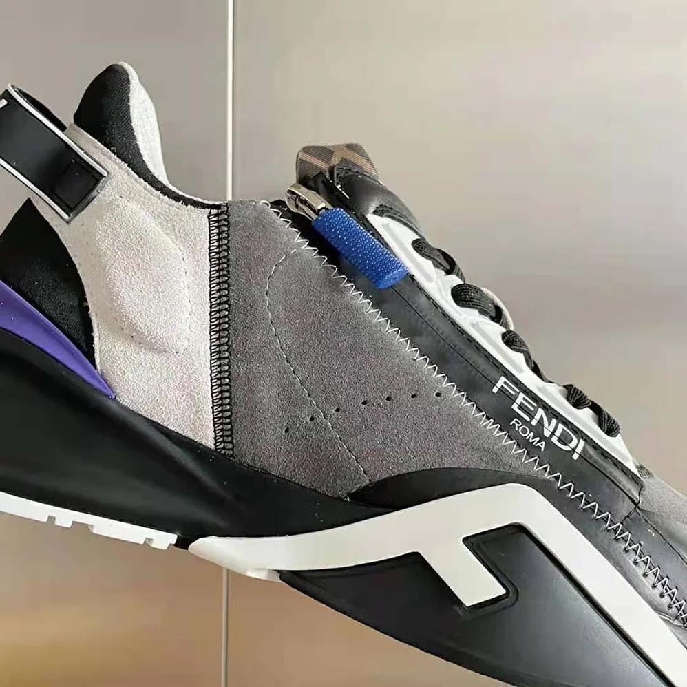 Fendi Flow Suede Low-Tops for Men in Navy