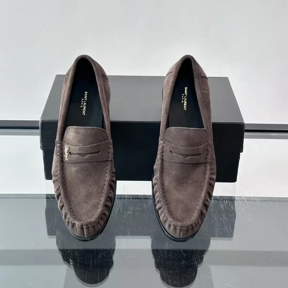 Saint Laurent YSL Le Loafer Supple in Suede for Unisex