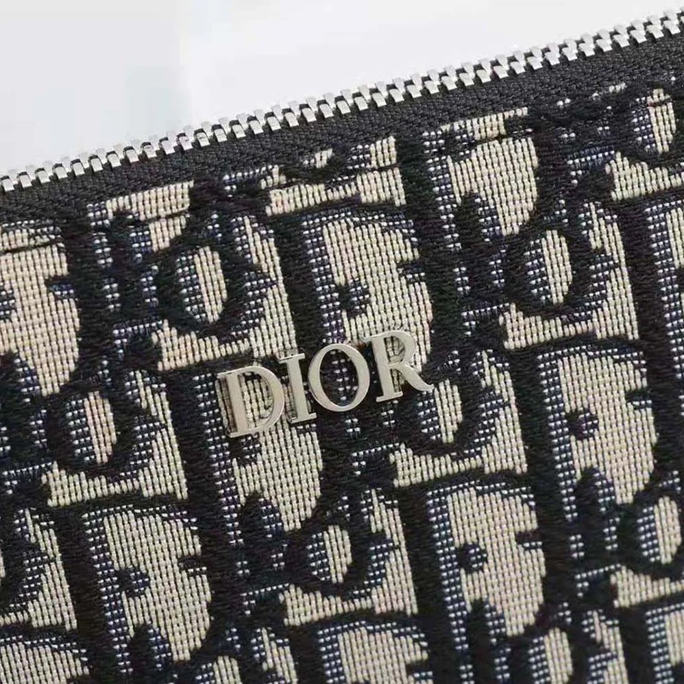 Dior A4 Pouch Beige and Black Dior Oblique Jacquard for Men Dior A4 Pouch Beige and Black Dior Oblique Jacquard for Men