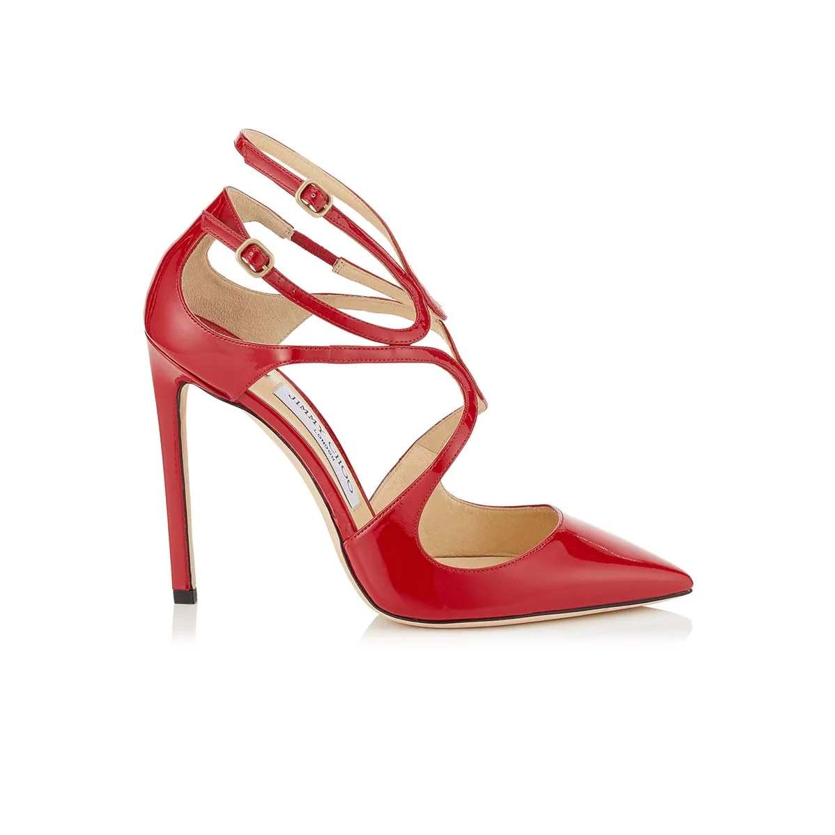 Jimmy Choo Lancer 110 Patent Leather Pointy Toe Pumps Shoes Red for Women Jimmy Choo Lancer 110 Patent Leather Pointy Toe Pumps Shoes Red for Women